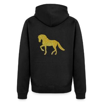Cheval d'or - Veste à capuche bio Premium Unisexe - noir - Dos - Nico (187cm)