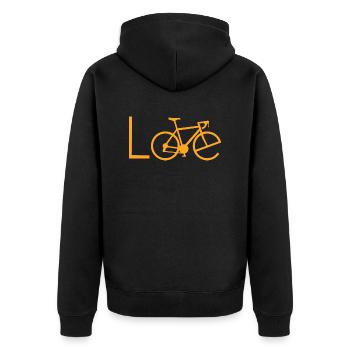 Biking Triathlon - Unisex Premium Bio Zip Hoodie - Schwarz - Hinten - Nico (187cm)