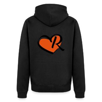 Lettre R dans le coeur - Veste à capuche bio Premium Unisexe - noir - Dos - Nico (187cm)