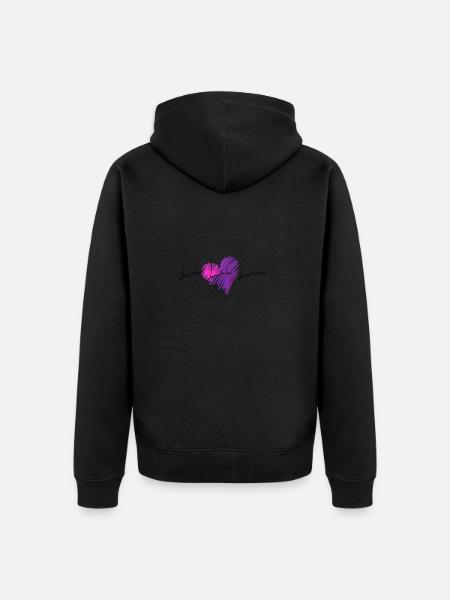 Live - Love - Laugh - Unisex Premium Organic Zip Hoodie - black