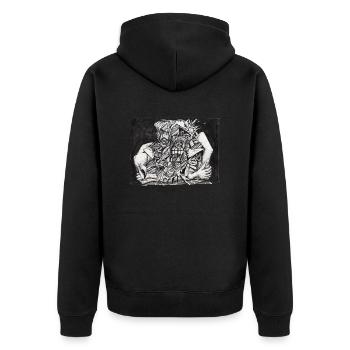 In The Grip - Unisex Premium Organic Zip Hoodie - black - Back - Nico (187cm)