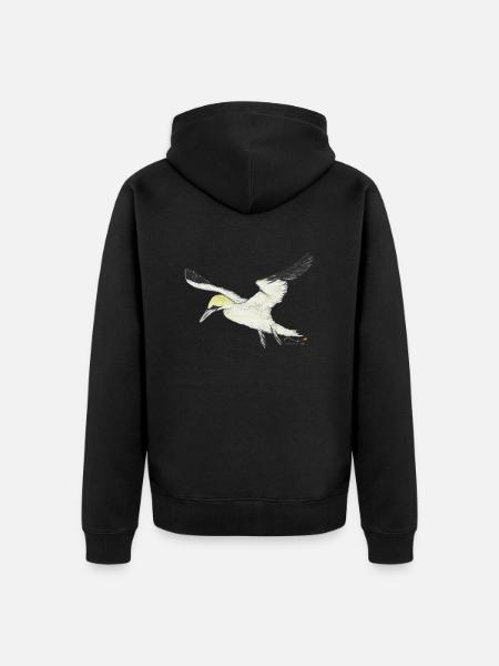 Gannet, a seabird - Unisex Premium Organic Zip Hoodie - black