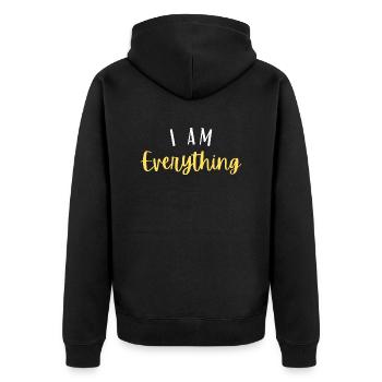 I AM EVERYTHING - Unisex Premium Organic Zip Hoodie - black - Back - Nico (187cm)