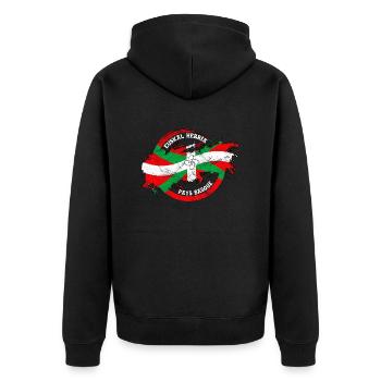 Baskisch grunge design - Unisex Premium Bio Zip Hoodie - Schwarz - Hinten - Nico (187cm)
