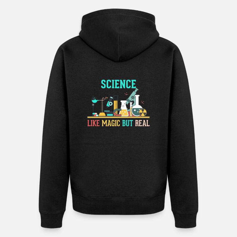SCIENCE - LIKE MAGIC BUT REAL - Unisex Premium Bio Zip Hoodie - Schwarz