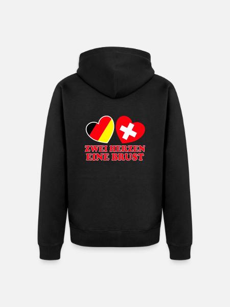 Deutschland Schweiz - Unisex Premium Bio Zip Hoodie - Schwarz