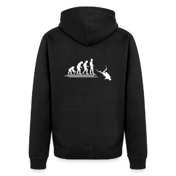 Diving Dive tauchen - Unisex Premium Bio Zip Hoodie - Schwarz - Hinten - Nico (187cm)