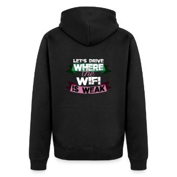 backpacking camper queen hippie hiking - Unisex Premium Organic Zip Hoodie - black - Back - Nico (187cm)