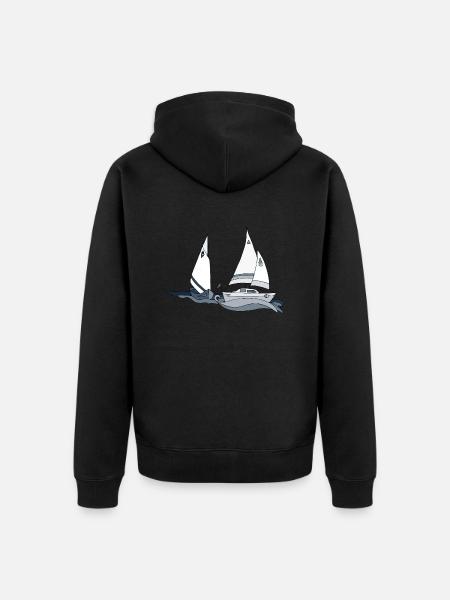 Segelboote - Unisex Premium Bio Zip Hoodie - Schwarz