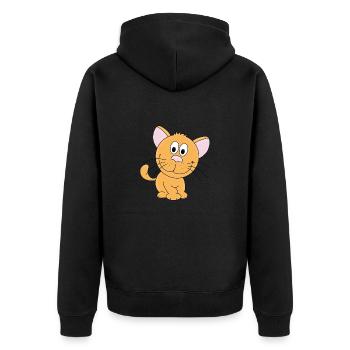 CHAT - ANIMAL - ENFANT - BÉBÉ - AMUSANT - Veste à capuche bio Premium Unisexe - noir - Dos - Nico (187cm)