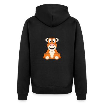 TIGRE - ANIMAL - ENFANT - BÉBÉ - AMUSANT - Veste à capuche bio Premium Unisexe - noir - Dos - Nico (187cm)