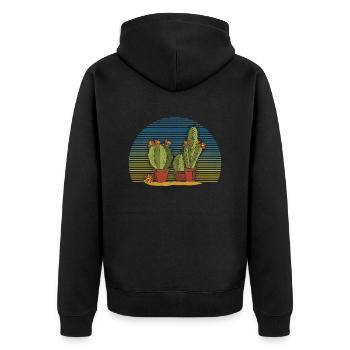 Cacti - Unisex Premium Organic Zip Hoodie - black - Back - Nico (187cm)