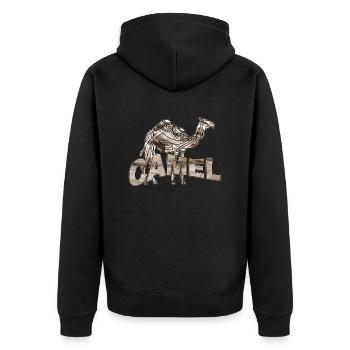 Camel - Unisex Premium Organic Zip Hoodie - black - Back - Nico (187cm)