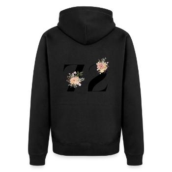 72nd Anniversary Flowers (Gift of 72 years) - Unisex Premium Organic Zip Hoodie - black - Back - Nico (187cm)