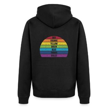 Color Circle - Unisex Premium Organic Zip Hoodie - black - Back - Nico (187cm)