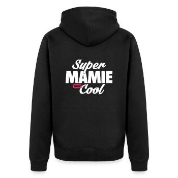 Super mamie Cool / humour grandmère - Veste à capuche bio Premium Unisexe - noir - Dos - Nico (187cm)