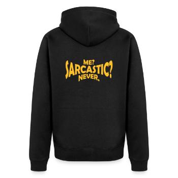 me sarcastic never quote - Unisex Premium Organic Zip Hoodie - black - Back - Nico (187cm)