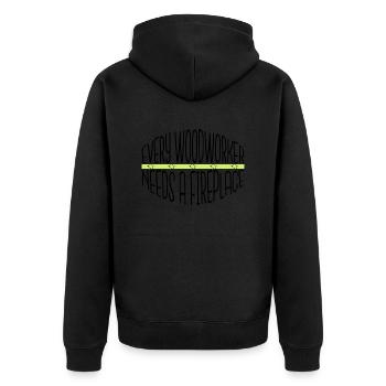 funshirt carpenter quotes tshirts hearbeat funny - Unisex Premium Organic Zip Hoodie - black - Back - Nico (187cm)