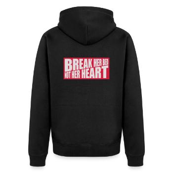 break her bed quote - Unisex Premium Organic Zip Hoodie - black - Back - Nico (187cm)
