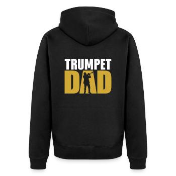 Trumpet Dad Trumpeter Father Player - Unisex Premium Bio Zip Hoodie - Schwarz - Hinten - Nico (187cm)