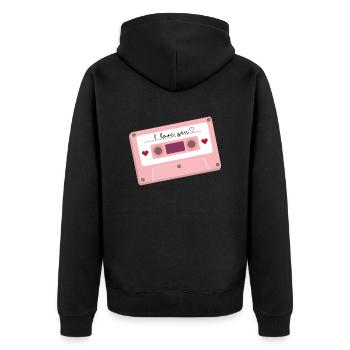 Cassette tapes - Unisex Premium Organic Zip Hoodie - black - Back - Nico (187cm)
