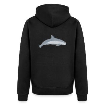 Vaquita Artenschutz Aussterben bedrohte Tierart - Unisex Premium Bio Zip Hoodie - Schwarz - Hinten - Nico (187cm)