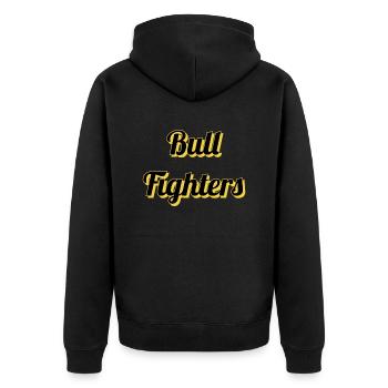 Bullen kämpfer - Unisex Premium Bio Zip Hoodie - Schwarz - Hinten - Nico (187cm)