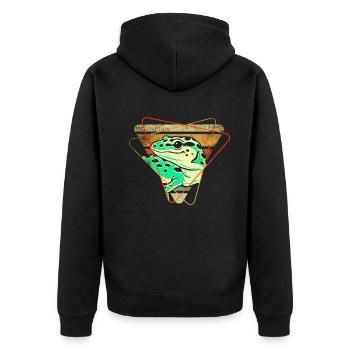 Gecko - Unisex Premium Bio Zip Hoodie - Schwarz - Hinten - Nico (187cm)