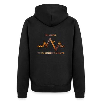 Get a Bicycle - Unisex Premium Organic Zip Hoodie - black - Back - Nico (187cm)