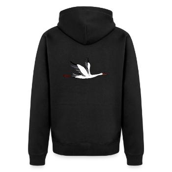 Storch - Unisex Premium Bio Zip Hoodie - Schwarz - Hinten - Nico (187cm)
