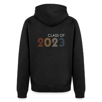 Class of 2023 University High School Senior - Unisex Premium Organic Zip Hoodie - black - Back - Nico (187cm)