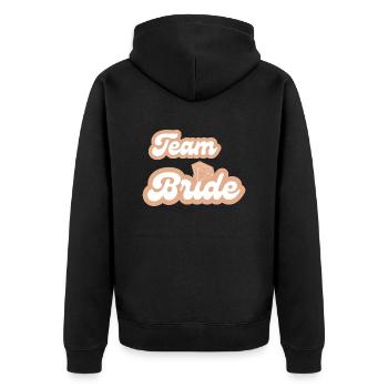 Team-Braut - Unisex Premium Bio Zip Hoodie - Schwarz - Hinten - Nico (187cm)