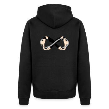 Infinite - Unisex Premium Organic Zip Hoodie - black - Back - Nico (187cm)