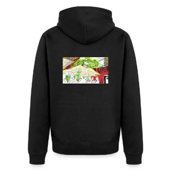 Es gut haben. - Unisex Premium Bio Zip Hoodie - Schwarz - Hinten - Nico (187cm)