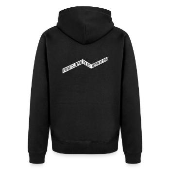 I'm Not Sleeping I'm Just Resting My Eyes Saying - Unisex Premium Organic Zip Hoodie - black - Back - Nico (187cm)