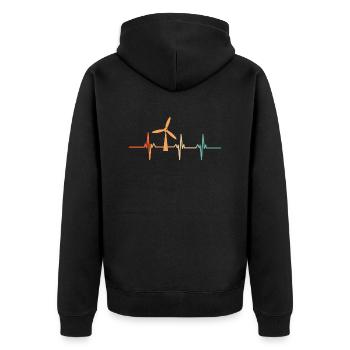 Battement de cœur turbine éolienne - Veste à capuche bio Premium Unisexe - noir - Dos - Nico (187cm)