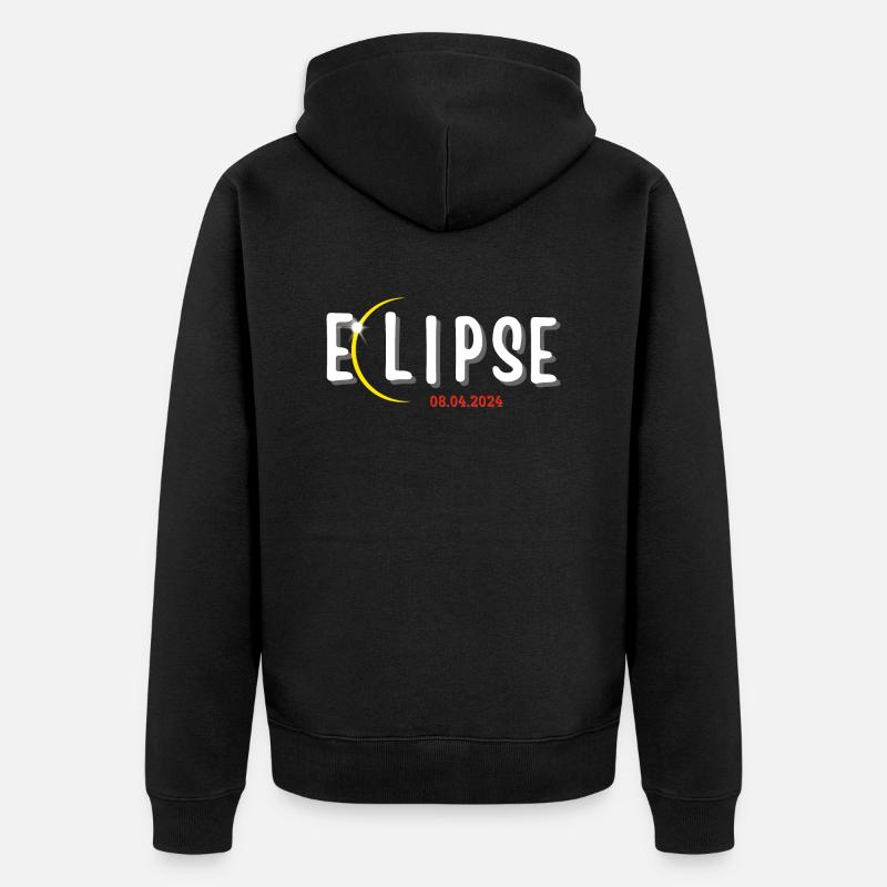 ECLIPSE 2024, AMATEURS D’ASTRONOMIE - Veste à capuche bio Premium Unisexe - noir