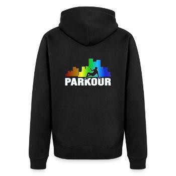 Freerunning Parkour Walljump - Veste à capuche bio Premium Unisexe - noir - Dos - Nico (187cm)