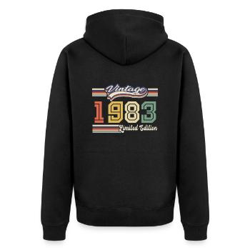 Cadeau D'anniversaire 1983 Génial Depuis 1983 vint - Veste à capuche bio Premium Unisexe - noir - Dos - Nico (187cm)