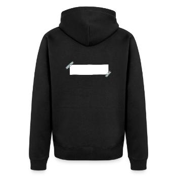 Ruban de décoration de texte de bannière - Veste à capuche bio Premium Unisexe - noir - Dos - Nico (187cm)