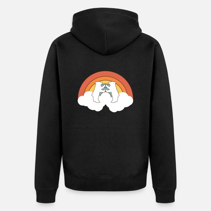 Zwei Eisbären - Unisex Premium Bio Zip Hoodie - Schwarz