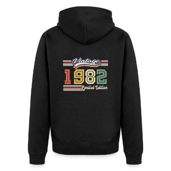Cadeau D'anniversaire 1982 Génial Depuis 1982 vint - Veste à capuche bio Premium Unisexe - noir - Dos - Nico (187cm)