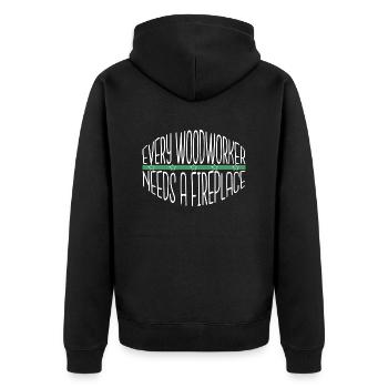 best carpenter jokes tshirts cabinetmaker plumber - Unisex Premium Bio Zip Hoodie - Schwarz - Hinten - Nico (187cm)