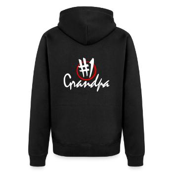 No One 1 Number One Grandpa Best Grandpa Grandpa Grandpa - Unisex Premium Organic Zip Hoodie - black - Back - Nico (187cm)