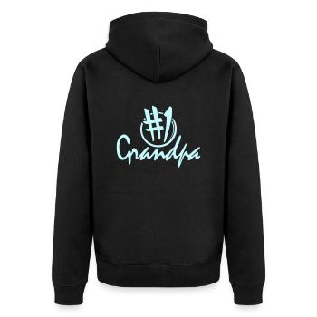 No. 1# Number One Grandpa Best Grandpa Grandpa - Unisex Premium Organic Zip Hoodie - black - Back - Nico (187cm)