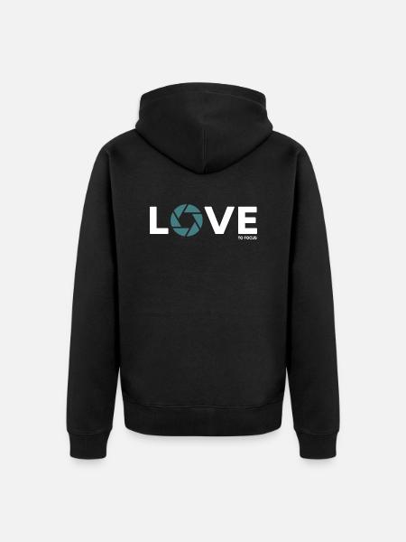 fotograf fotografieren focus objektiv - Unisex Premium Bio Zip Hoodie - Schwarz