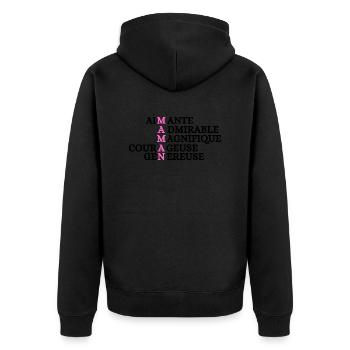 maman aimante admirable magnifique courageuse - Veste à capuche bio Premium Unisexe - noir - Dos - Nico (187cm)