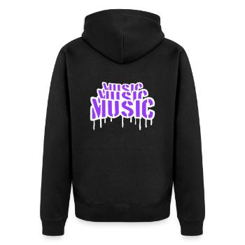 Musique Graffiti Spray Stamp Musique Dire Gouttes - Veste à capuche bio Premium Unisexe - noir - Dos - Nico (187cm)