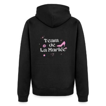 Team de la mariée argenté - Veste à capuche bio Premium Unisexe - noir - Dos - Nico (187cm)