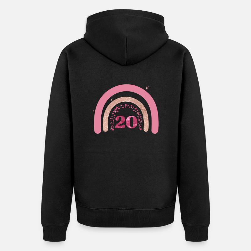 20e anniversaire rainbow rose - Veste à capuche bio Premium Unisexe - noir